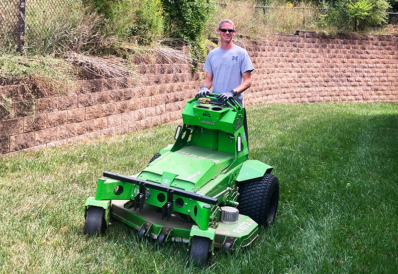 Matthew Klein-Turf Maintenance Specialist operating a Battery-Powered Zero Turn Mower